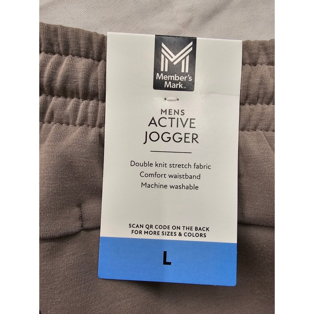 Member's Mark Mens Active Jogger Khaki Polyester Blend Athletic Size Large - Picture 3 of 7